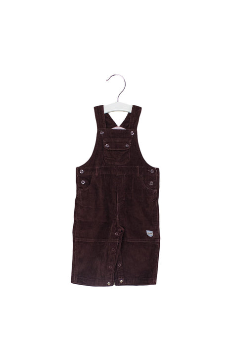 A Brown Long Overalls from Jacadi in size 6-12M for boy. (Front View)