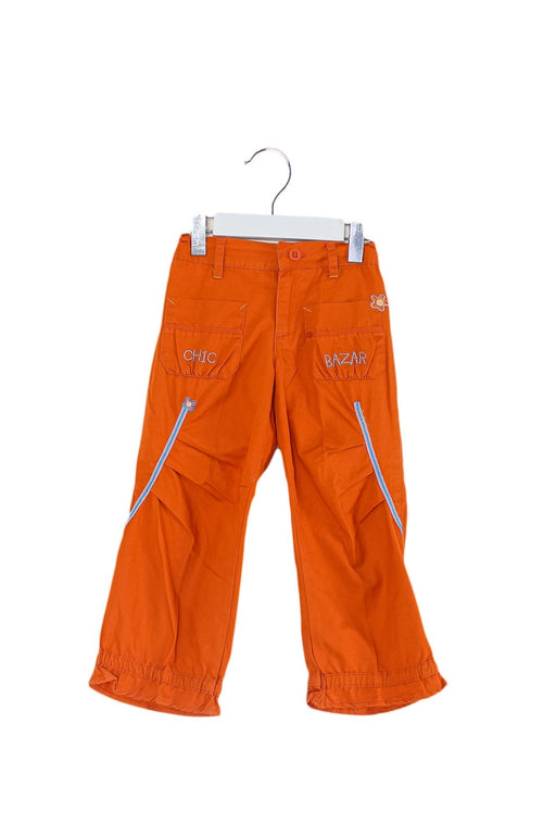 A Orange Casual Pants from La Compagnie des Petits in size 3T for girl. (Front View)