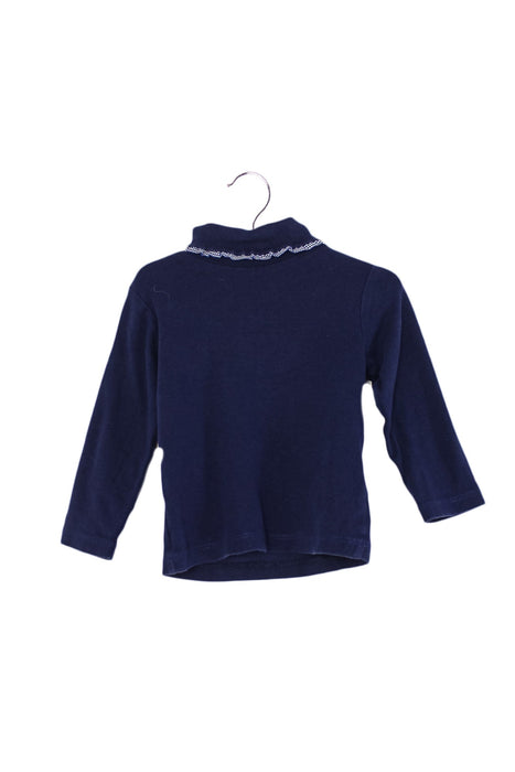 A Navy Long Sleeve Tops from Jacadi in size 6-12M for girl. (Front View)
