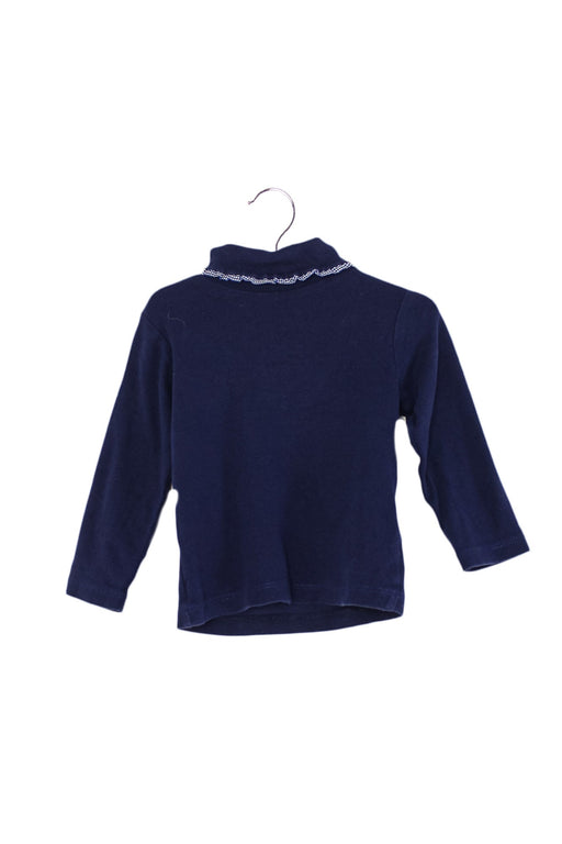 A Navy Long Sleeve Tops from Jacadi in size 6-12M for girl. (Front View)