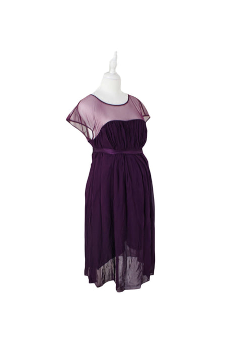 A Purple Short Sleeve Dresses from Seraphine in size M for maternity. (Front View)