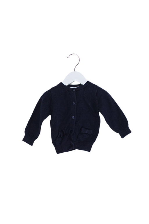 A Navy Cardigans from Jacadi in size 3-6M for girl. (Front View)
