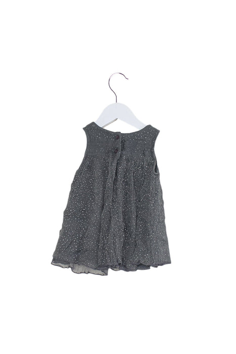 A Grey Sleeveless Dresses from Wheat in size 6-12M for girl. (Back View)
