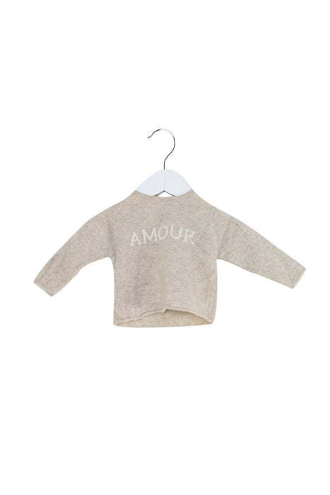 A Beige Knit Sweaters from Oscar et Valentine in size 3-6M for girl. (Front View)