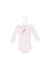 A Pink Long Sleeve Bodysuits from Petit Bateau in size 3-6M for girl. (Front View)