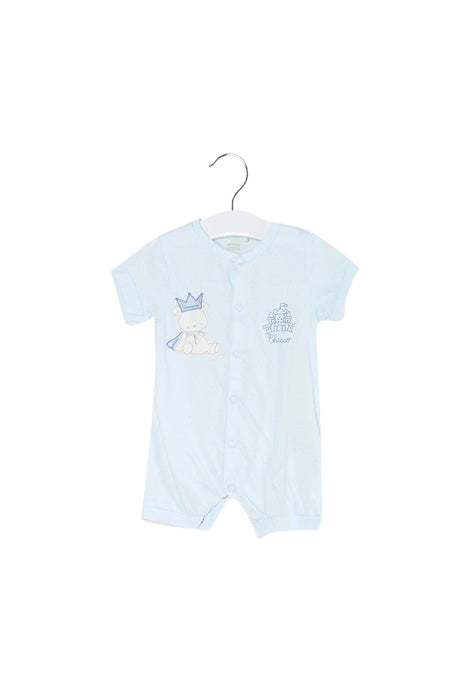 A Blue Short Sleeve Rompers from Chicco in size 6-12M for boy. (Front View)