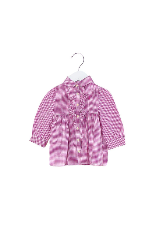 A Pink Long Sleeve Dresses from Ralph Lauren in size 6-12M for girl. (Front View)