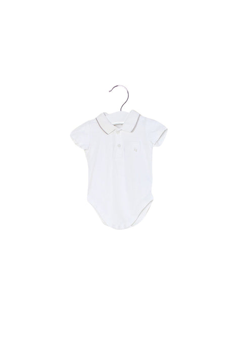 A White Short Sleeve Bodysuits from Janie & Jack in size 0-3M for girl. (Front View)