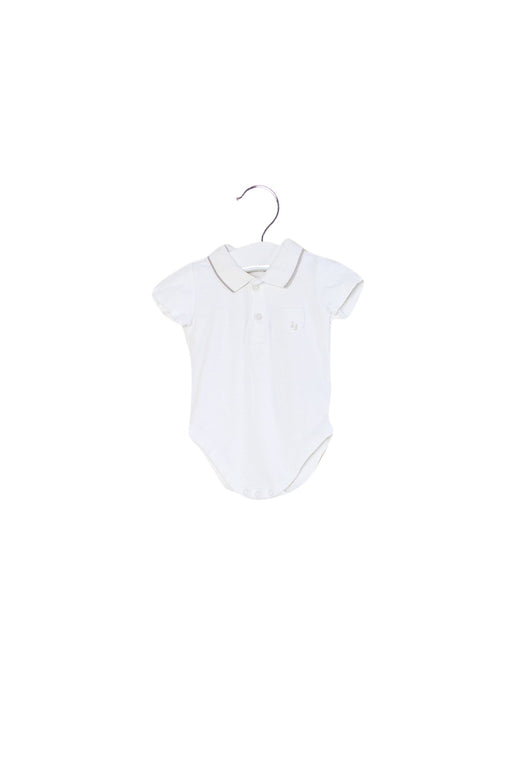 A White Short Sleeve Bodysuits from Janie & Jack in size 0-3M for girl. (Front View)