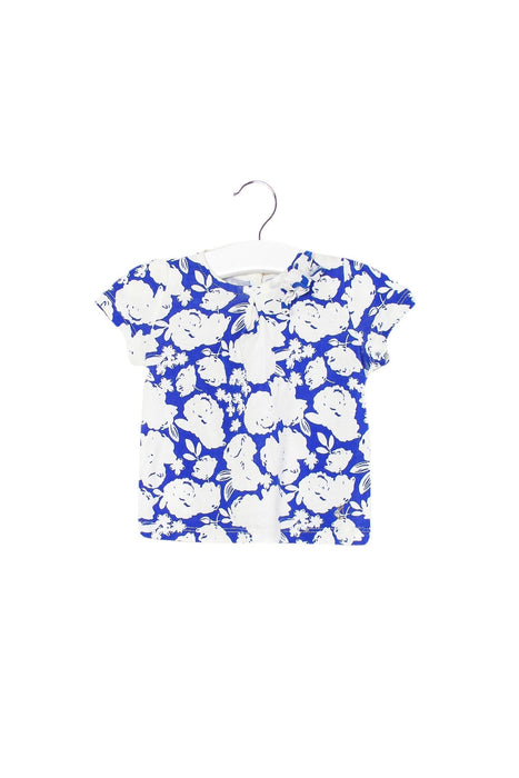 A Blue Short Sleeve Tops from Petit Bateau in size 3-6M for girl. (Front View)