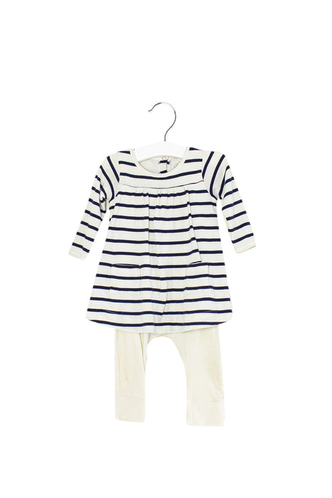 A Navy Dress Sets from Petit Bateau in size 3-6M for girl. (Front View)
