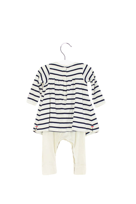 A Navy Dress Sets from Petit Bateau in size 3-6M for girl. (Back View)
