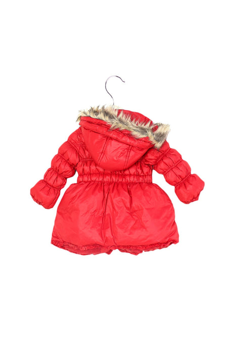 A Red Puffer/Quilted Jackets from Chickeeduck in size 18-24M for girl. (Back View)