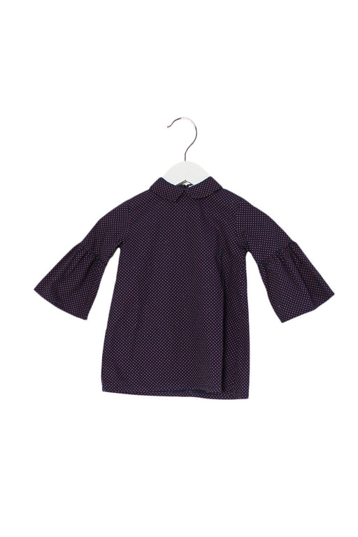 A Navy Long Sleeve Dresses from Laranjinha in size 12-18M for girl. (Front View)