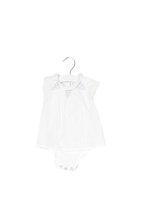 A White Short Sleeve Dresses from Cyrillus in size 3-6M for girl. (Front View)