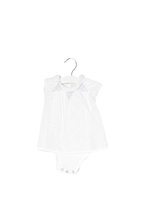 A White Short Sleeve Dresses from Cyrillus in size 3-6M for girl. (Front View)