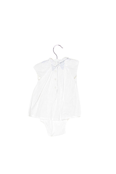 A White Short Sleeve Dresses from Cyrillus in size 3-6M for girl. (Back View)