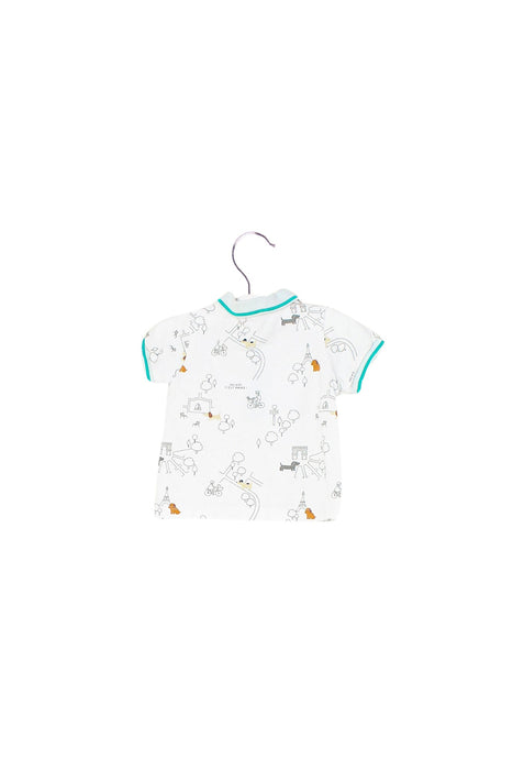 A White Short Sleeve Polos from Jacadi in size 3-6M for boy. (Back View)