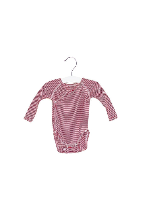 A Red Long Sleeve Bodysuits from Petit Bateau in size 3-6M for girl. (Front View)