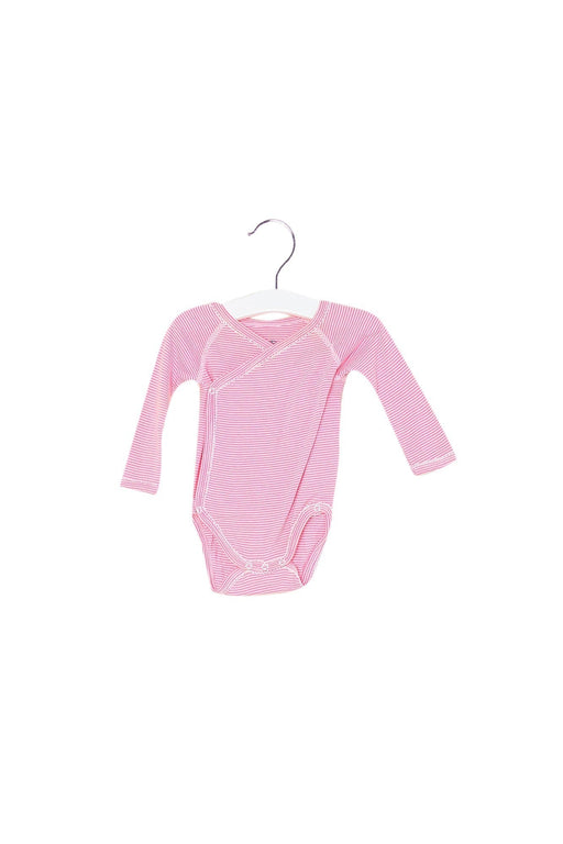 A Pink Long Sleeve Bodysuits from Petit Bateau in size 3-6M for girl. (Front View)