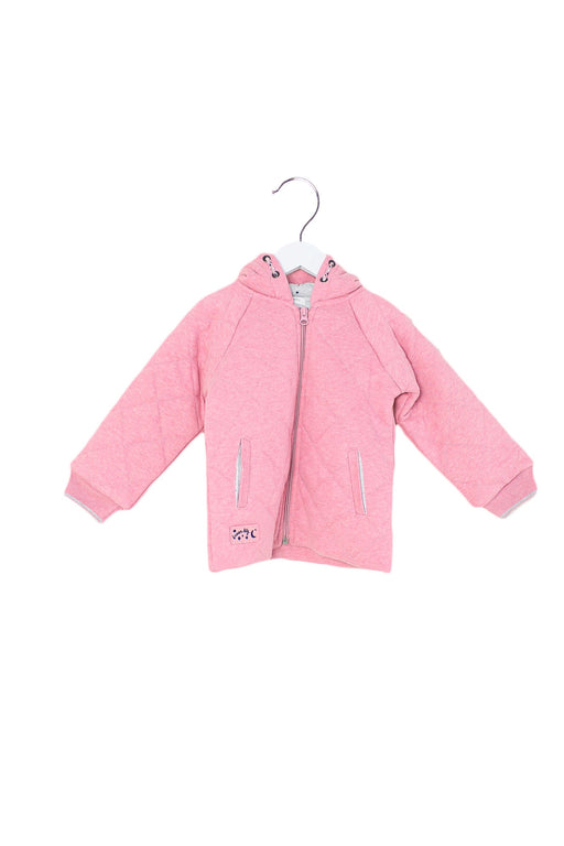 A Pink Puffer/Quilted Jackets from Purebaby in size 3T for girl. (Front View)
