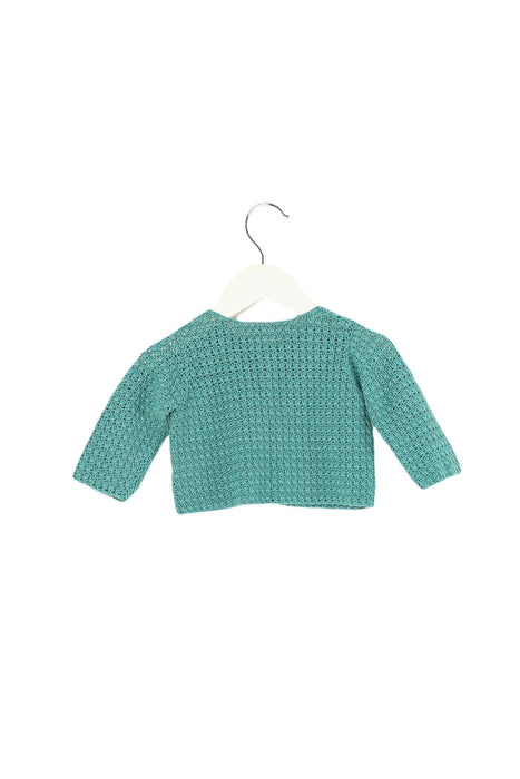 A Teal Cardigans from Bonpoint in size 6-12M for girl. (Back View)
