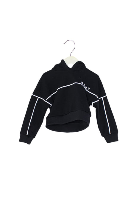 A Black Sweatshirts from DKNY in size 4T for girl. (Front View)