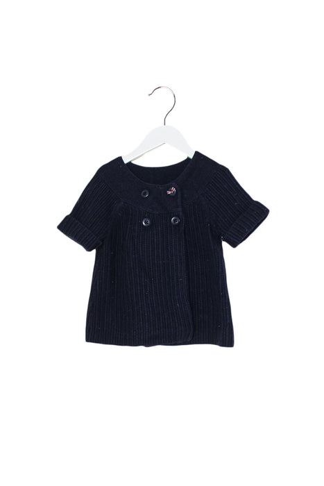A Navy Cardigans from Jacadi in size 6T for girl. (Front View)