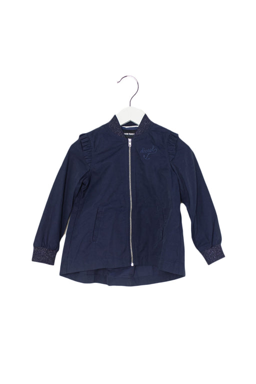 A Navy Lightweight Jackets from Diesel in size 4T for girl. (Front View)