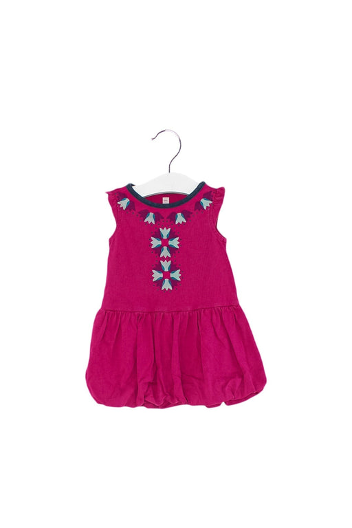A Purple Sleeveless Dresses from Tea in size 6-12M for girl. (Front View)