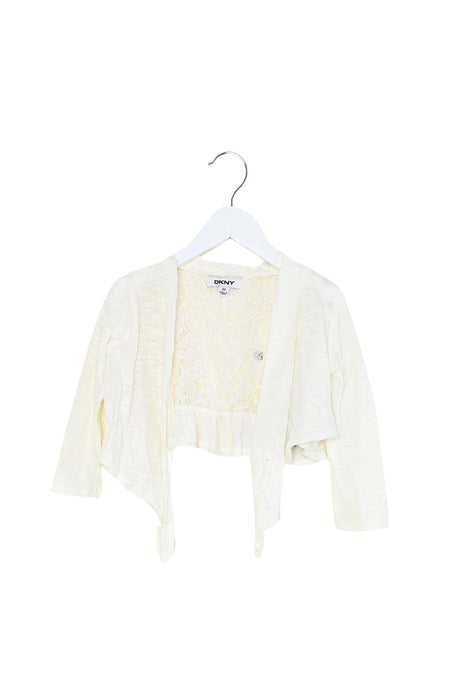 A White Cardigans from DKNY in size 3T for girl. (Front View)
