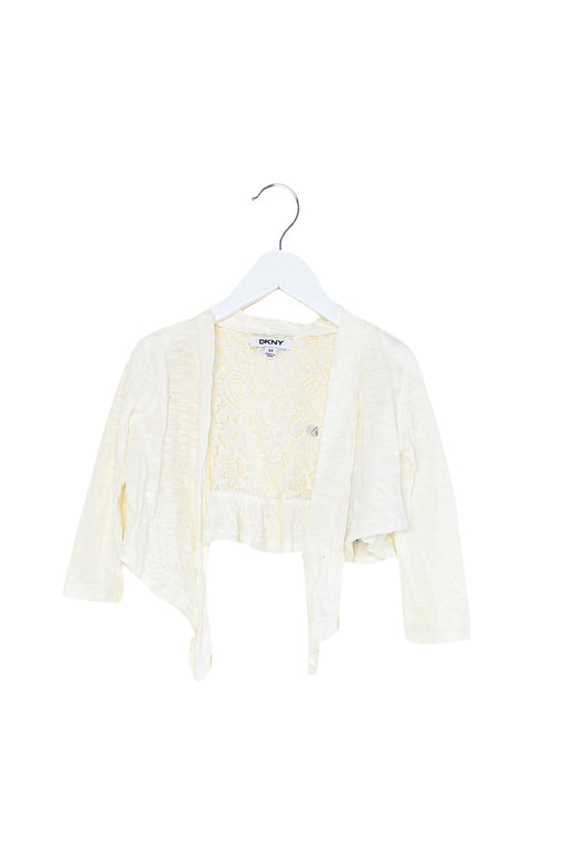 A White Cardigans from DKNY in size 3T for girl. (Front View)