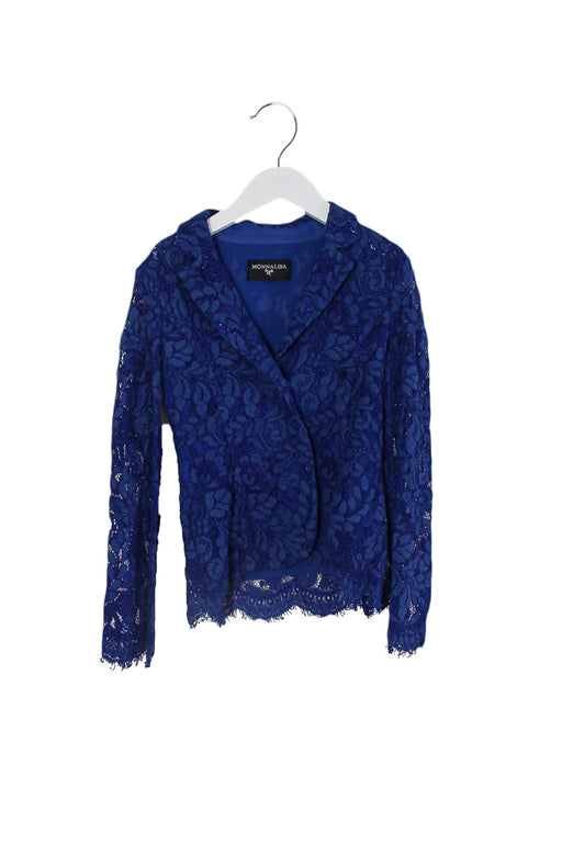 A Blue Cardigans from Monnalisa in size 6T for girl. (Front View)