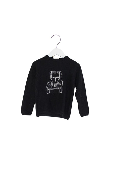 A Black Knit Sweaters from Arsène et les pipelettes in size 3T for girl. (Front View)