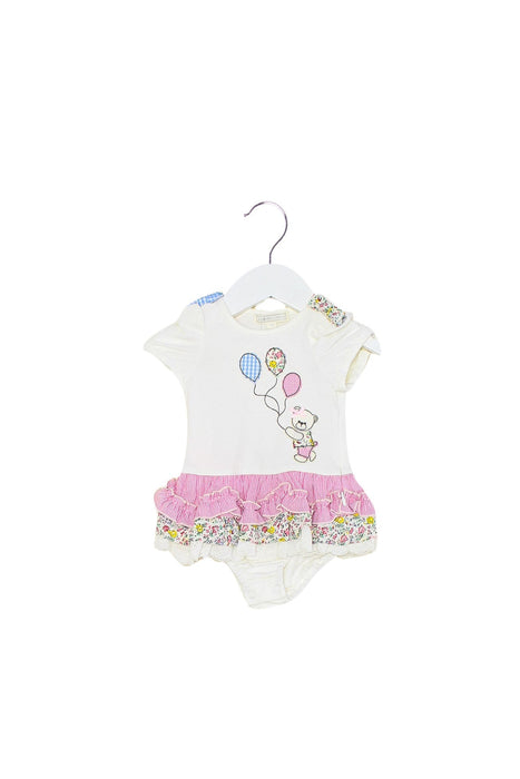 A Ivory Short Sleeve Dresses from Nicholas & Bears in size 0-3M for girl. (Front View)