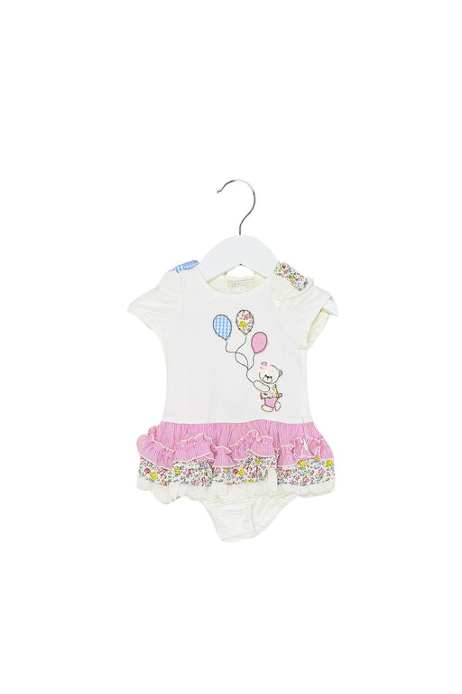 A Ivory Short Sleeve Dresses from Nicholas & Bears in size 0-3M for girl. (Front View)