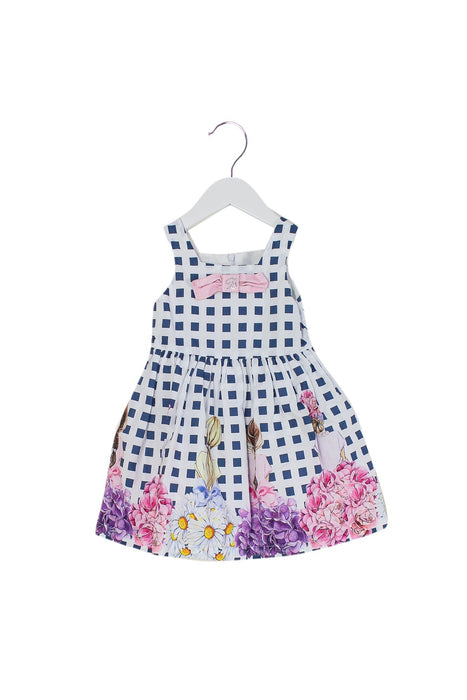 A Blue Sleeveless Dresses from Balloon Chic in size 2T for girl. (Front View)