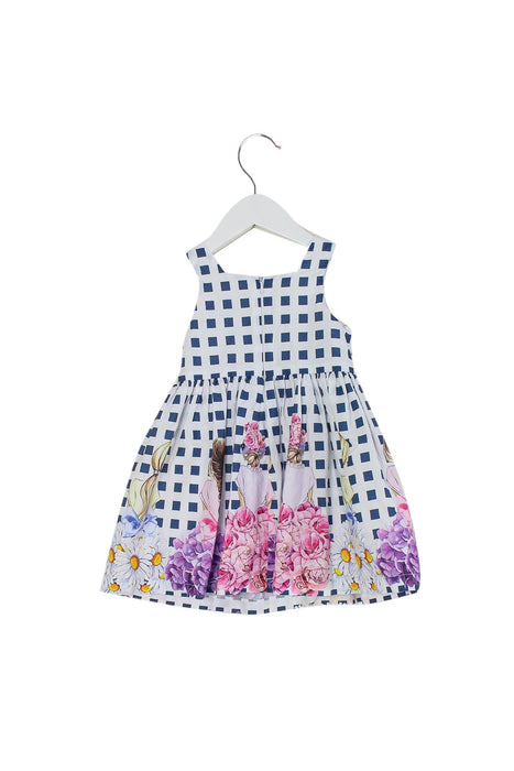 A Blue Sleeveless Dresses from Balloon Chic in size 2T for girl. (Back View)