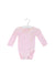 A Pink Long Sleeve Bodysuits from Petit Bateau in size 3-6M for girl. (Front View)