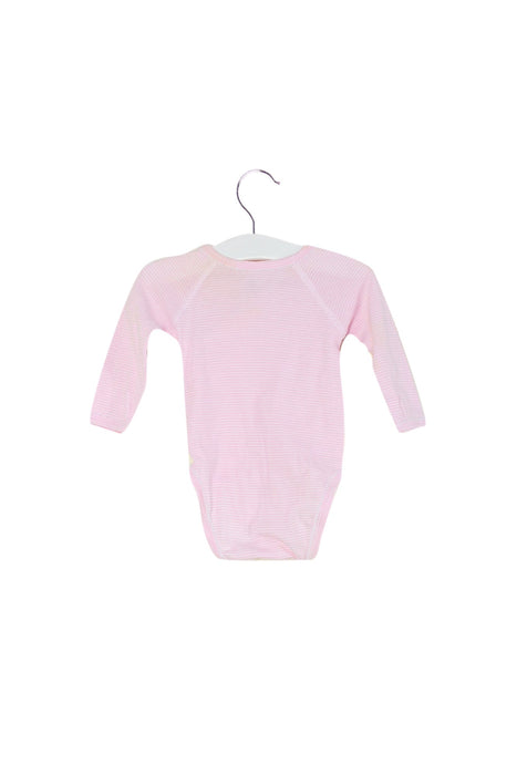 A Pink Long Sleeve Bodysuits from Petit Bateau in size 3-6M for girl. (Back View)