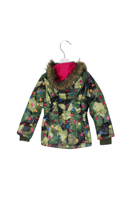 A Green Puffer/Quilted Jackets from Diesel in size 4T for girl. (Back View)