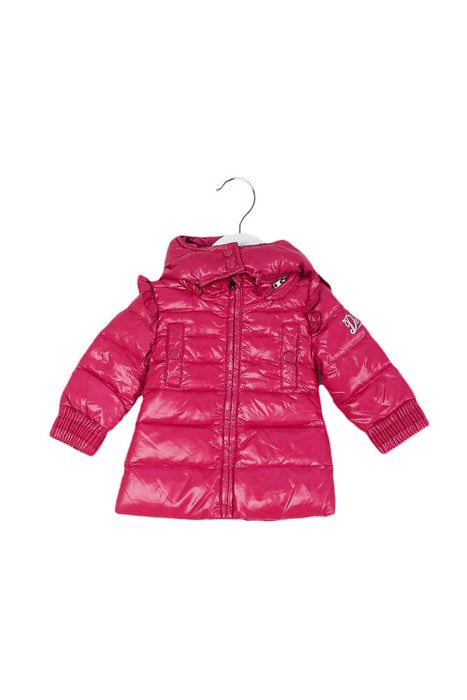 A Pink Puffer/Quilted Jackets from Diesel in size 3-6M for girl. (Front View)
