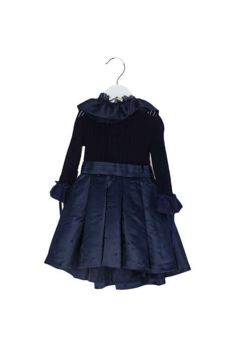 A Navy Long Sleeve Dresses from Nicholas & Bears in size 12-18M for girl. (Front View)