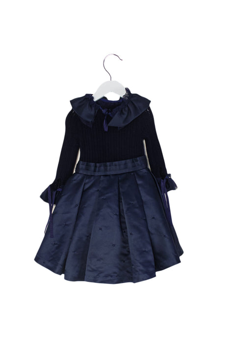 A Navy Long Sleeve Dresses from Nicholas & Bears in size 12-18M for girl. (Back View)