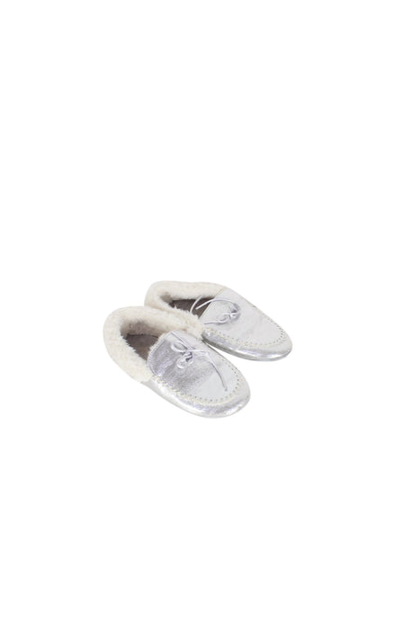 A Silver Slip Ons from Jacadi in size 6T for girl. (Front View)