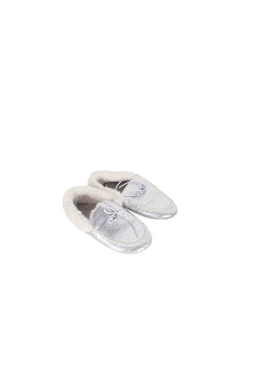 A Silver Slip Ons from Jacadi in size 6T for girl. (Front View)