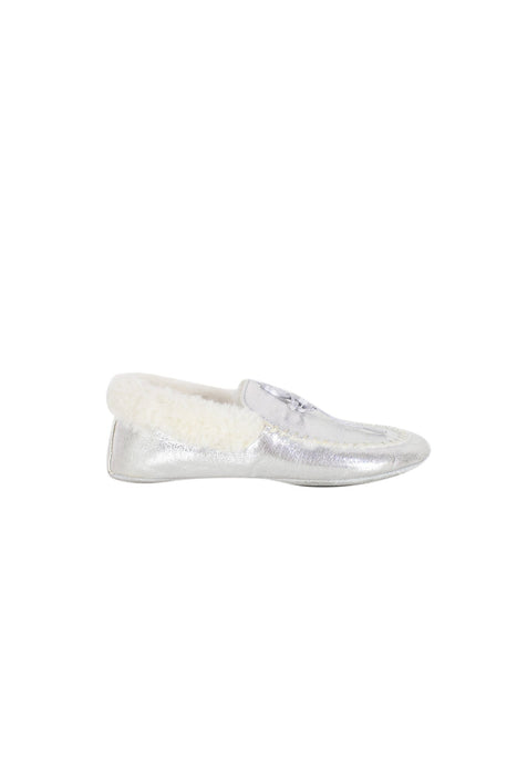 A Silver Slip Ons from Jacadi in size 6T for girl. (Back View)