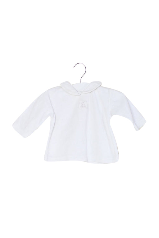 A White Long Sleeve Tops from Jacadi in size Newborn for girl. (Front View)