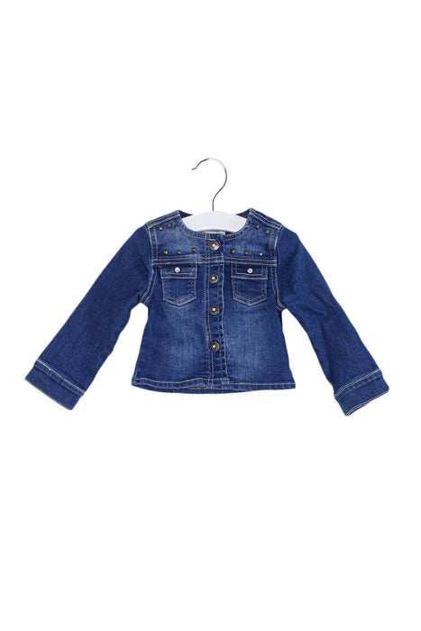 A Blue Lightweight Jackets from 3Pommes in size 12-18M for girl. (Front View)