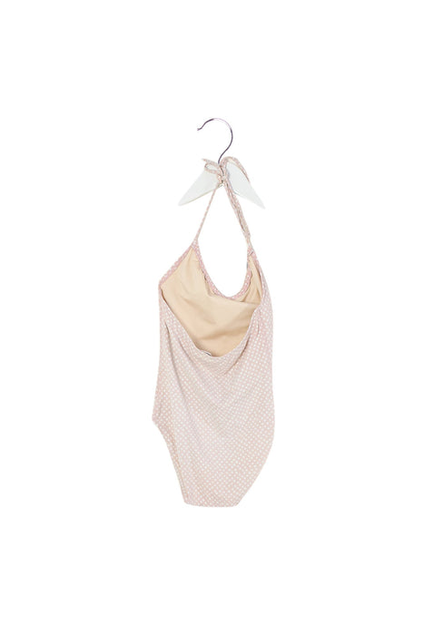 A Pink Swimsuits from Surlaplage in size 6T for girl. (Back View)